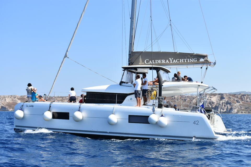 Santorini: All-Inclusive Private Luxury Catamaran Cruise