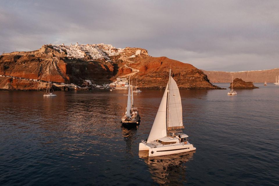 Santorini Catamaran Daytime Coastal Cruise