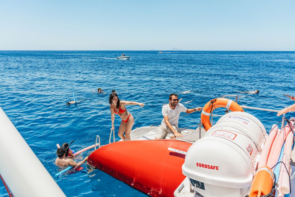 Santorini: Catamaran Tour With BBQ Dinner, Drinks, and Music - Tour Details and Duration