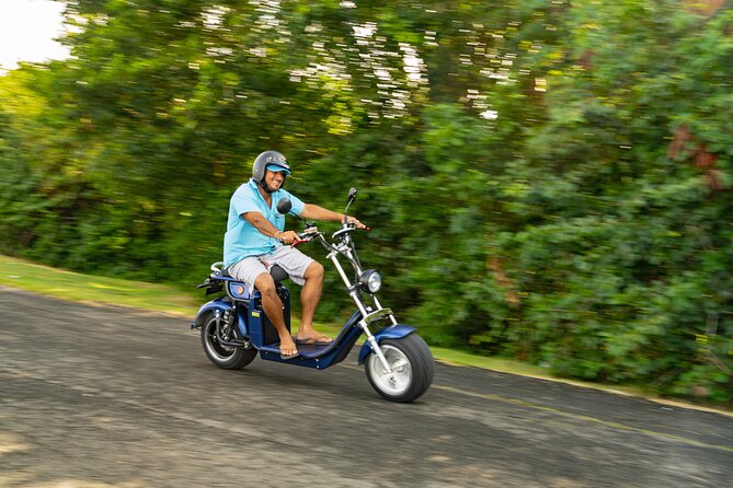 St.Lucia Beaches and Backroads Tour by Electric Big-Wheel Scooter