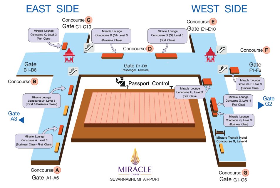 Suvarnabhumi Airport: 3-Hour Miracle Lounge Access