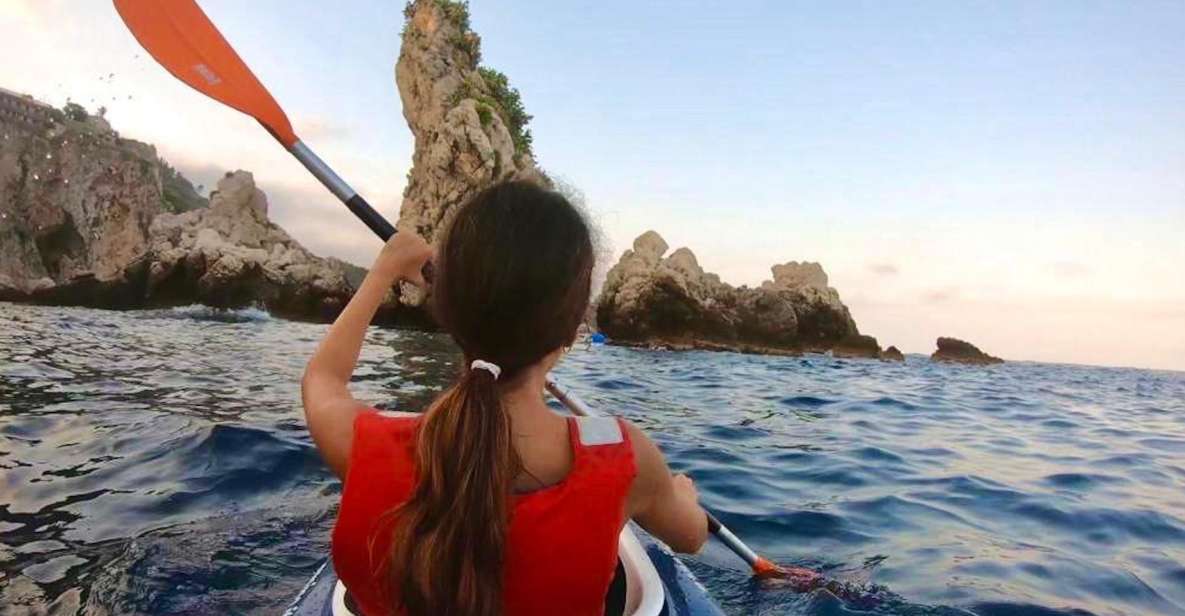 Taormina: Kayak Coastal Tour to Isola Bella and Blue Grotto