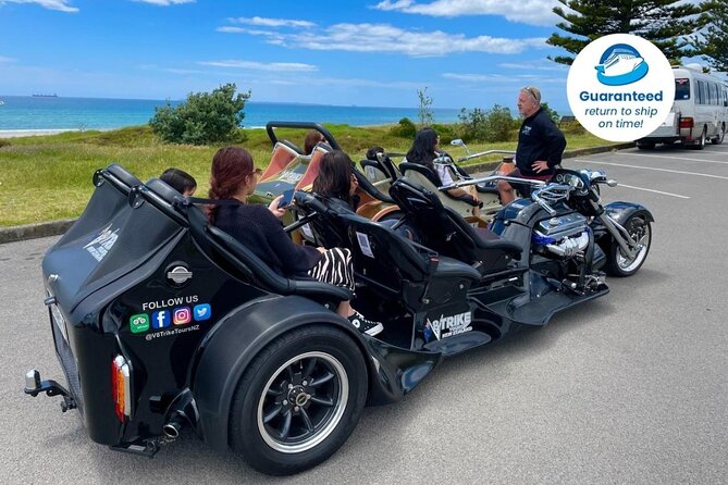 TAURANGA SHORE Excursion: V8 TRIKE - 1.5 Hour City Sites - Meeting and Pickup Details