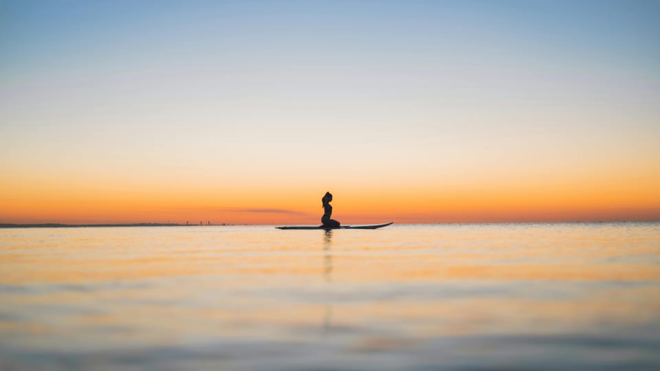 Yoga on the Stand Up Paddle Board at Salzburg Lakes