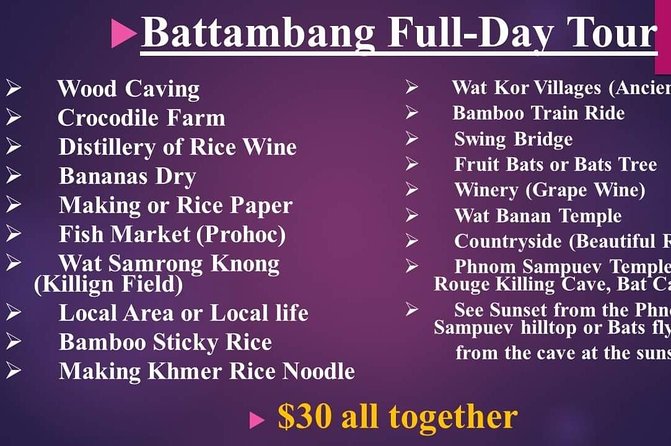 Battambang Bamboo Train, Killing Cave, Bat Cave & Sunset - Highlights of the Bamboo Train