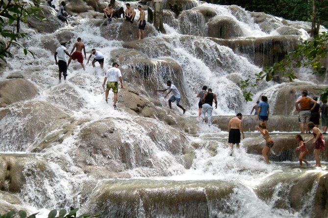 Blue Hole Plus Secret Falls and Dunns River Falls Combo From Runaway Bay Hotels - Transportation and Logistics