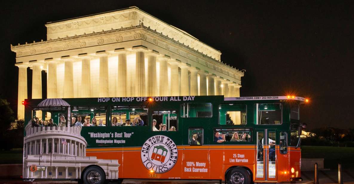 Washington DC: Monuments by Moonlight Nighttime Trolley Tour - Highlights of the Itinerary