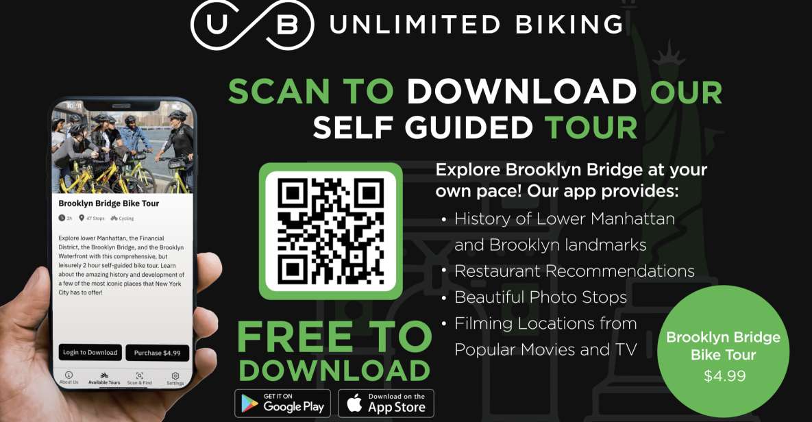 Brooklyn Bridge Self-guided Bike Tour App - Audio + Written - Included in the Tour