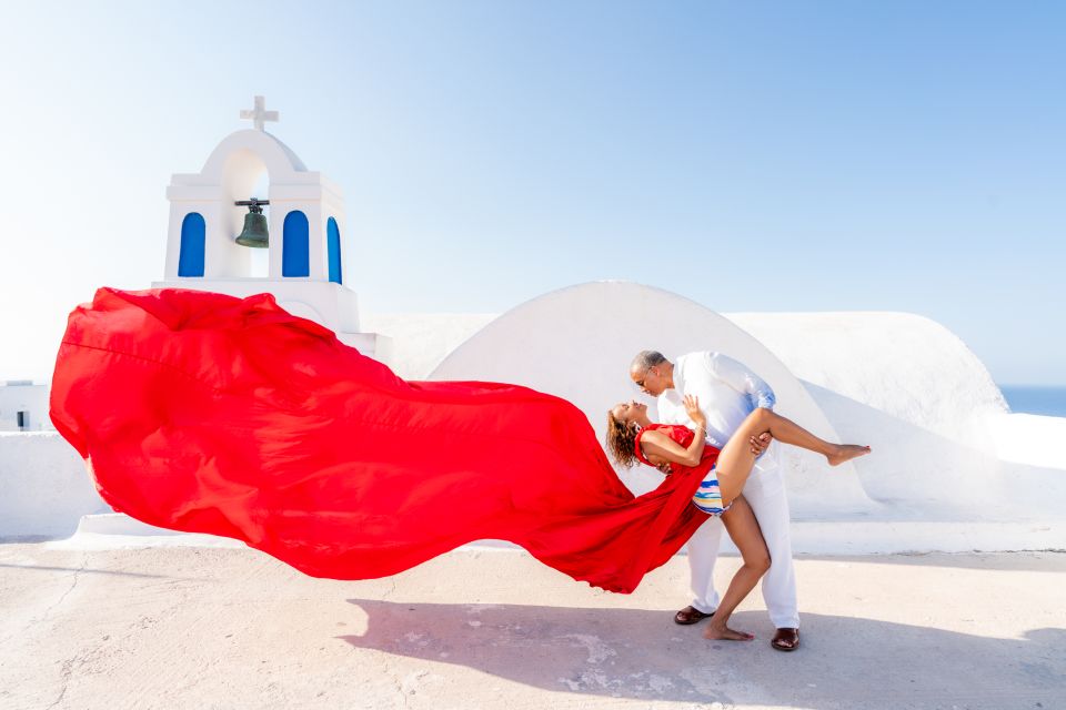 Flying Dress Santorini Photoshoot - Experience Highlights