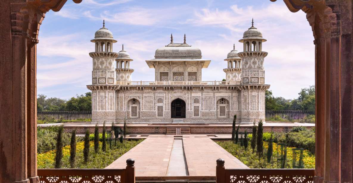 From Delhi Sunrise Mausoleum , Fort & It-ma-Tu-Daula - Sunrise at Taj Mahal