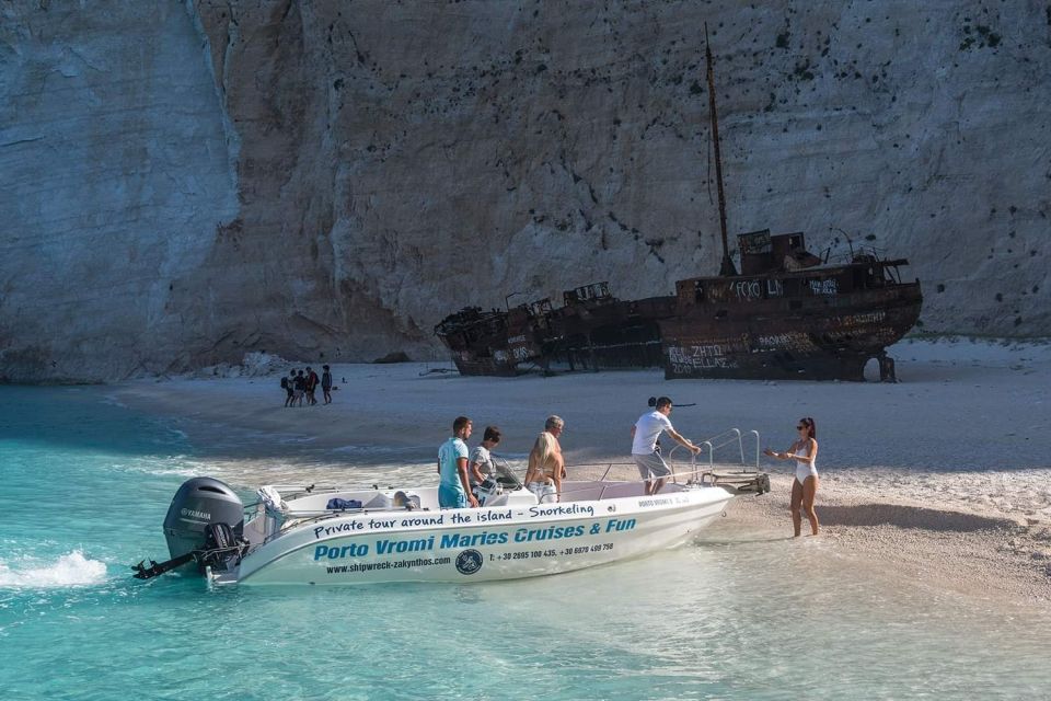 From Porto Vromi: Shipwreck Beach Private Boat Cruise - Key Inclusions