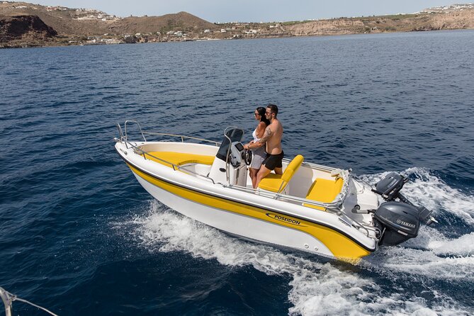 Full Day Boat Rental Without a License in Santorini - Safety Features Provided