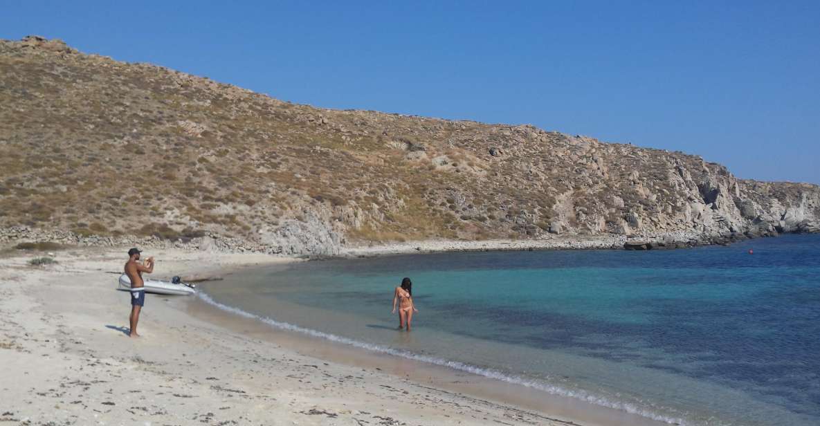 Mykonos: South Beaches & Rhenia Yacht Cruise With Transfers - Itinerary and Experience