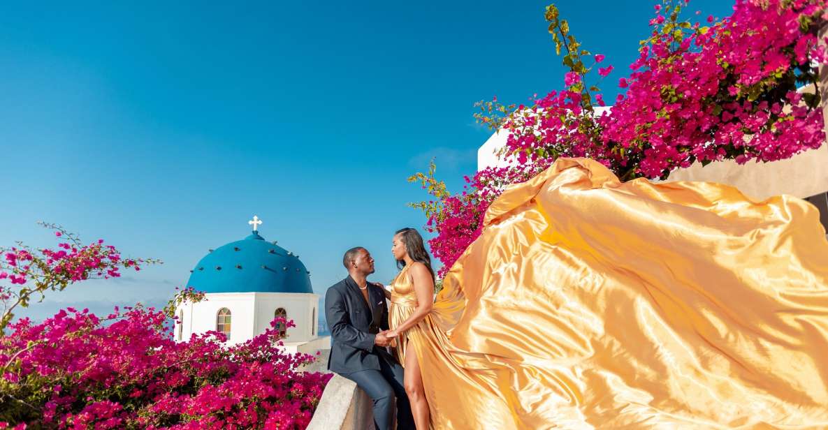 Photoshoot in Santorini With Flying Dress - Company Background