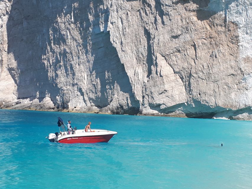 Porto Vromi: Navagio Beach & Blue Caves Private Boat Tour - Inclusions and Options