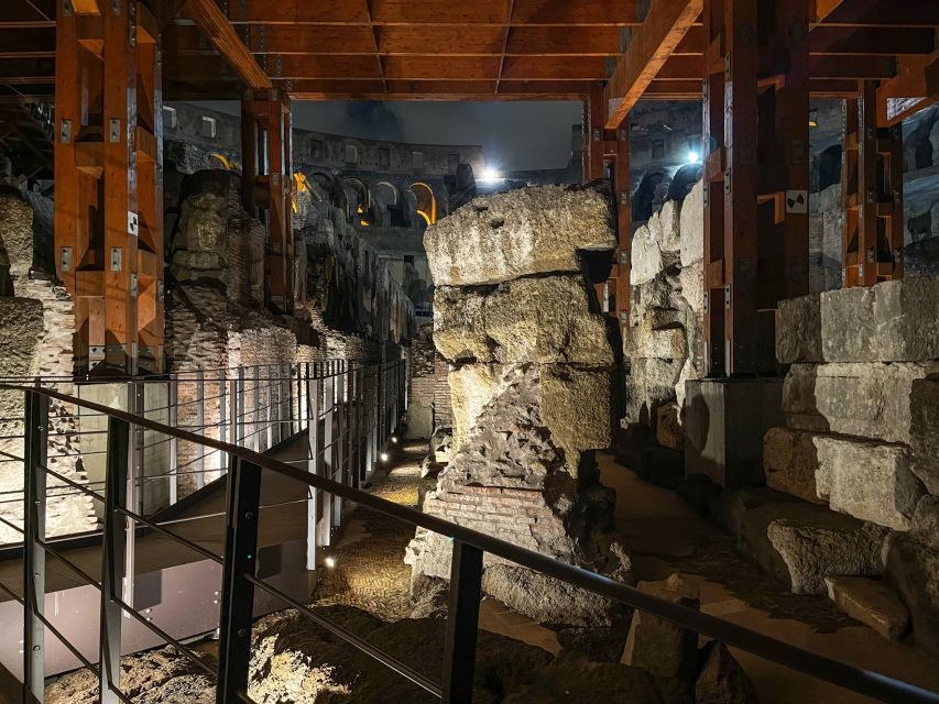 Rome: Colosseum by Night With Underground & Arena Floor Tour - Accessing the Arena Floor