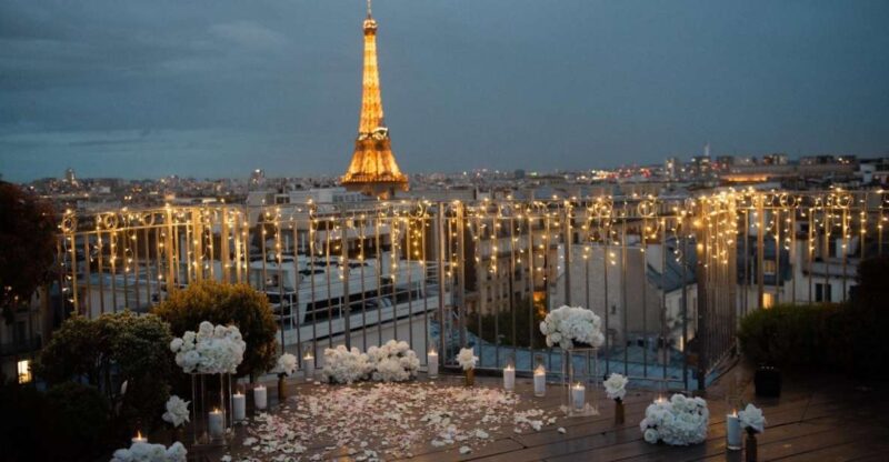 Wedding Proposal on a Parisian Rooftop With 360° View - Romantic Package Inclusions