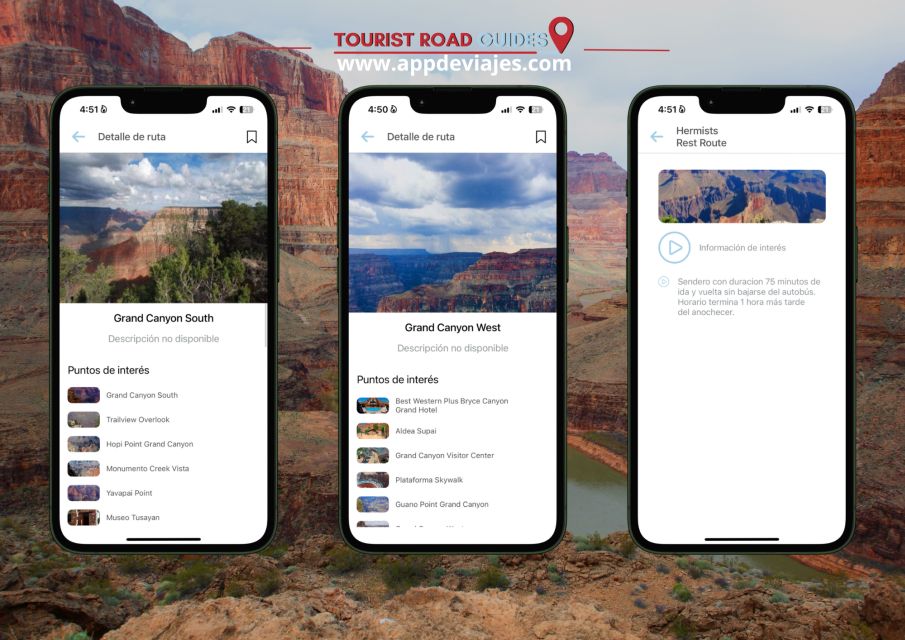 App Self-Guided Road Routes Grand Canyon - Audio Tour Recommendations