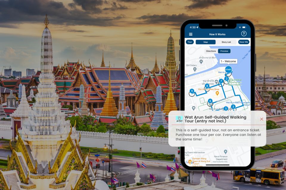 Bangkok: Wat Arun Self-Guided Audio Tour - Visit the Buddhas Footprint