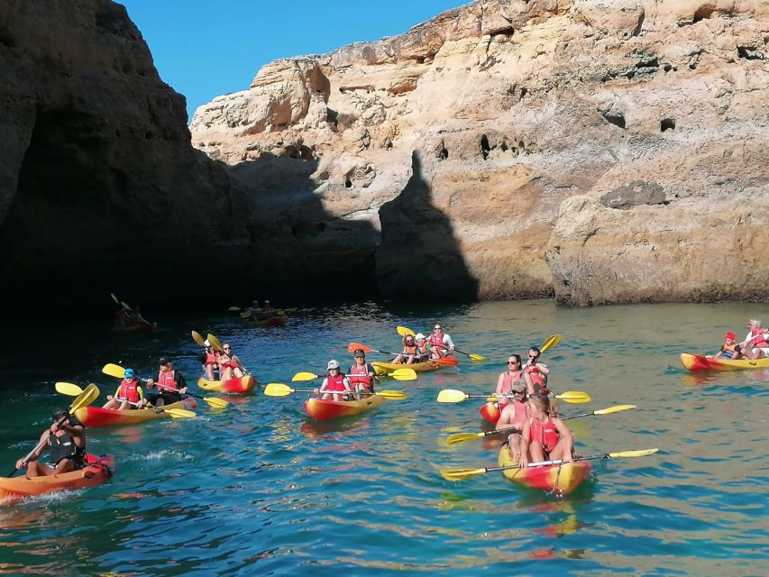 Portimão: Private Benagil Caves Catamaran and Kayak Tour - Kayaking at Benagil Caves