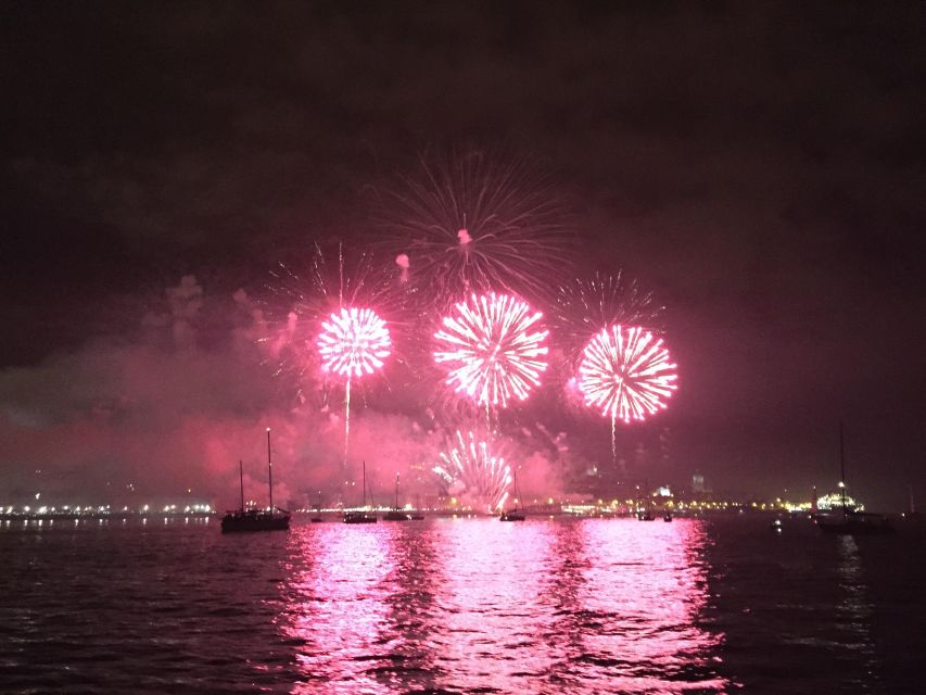 Sail Into 2025: Lisbon Fireworks From the River - Highlights