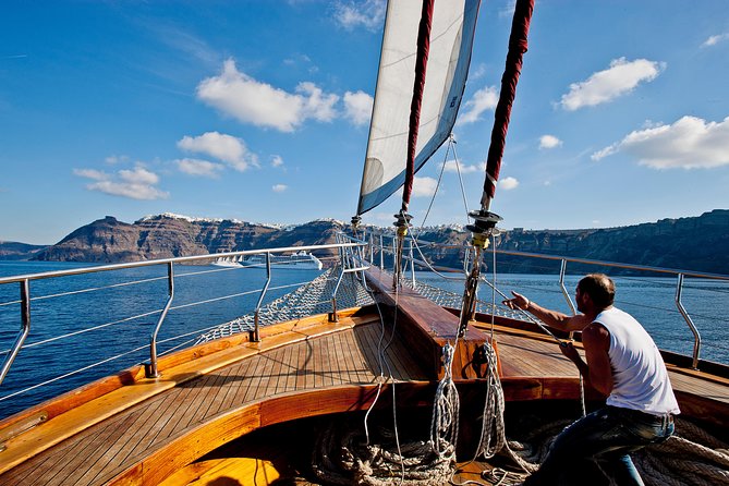 Santorini Caldera Sunset Sailing Cruise With Dinner and Wine - Fitness Level and Accessibility