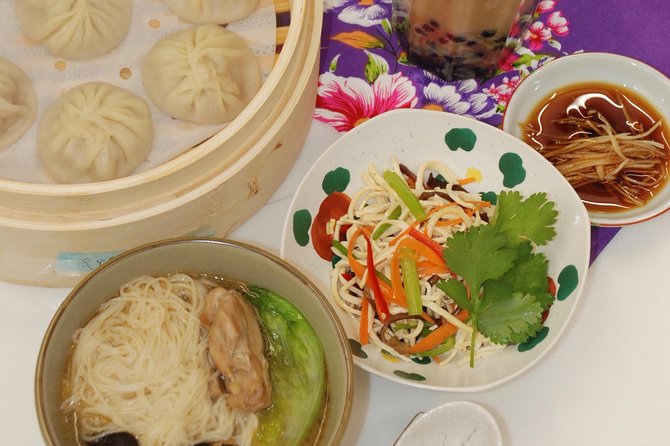 Xiao Long Bao, Chicken Vermicelli With Mushroom and Sesame Oil, Tofu Strips Salad, Bubble Milk Tea. Taiwan Traditional Delicacies Experience-A (Taipei Cooking Class) - Xiao Long Bao Preparation