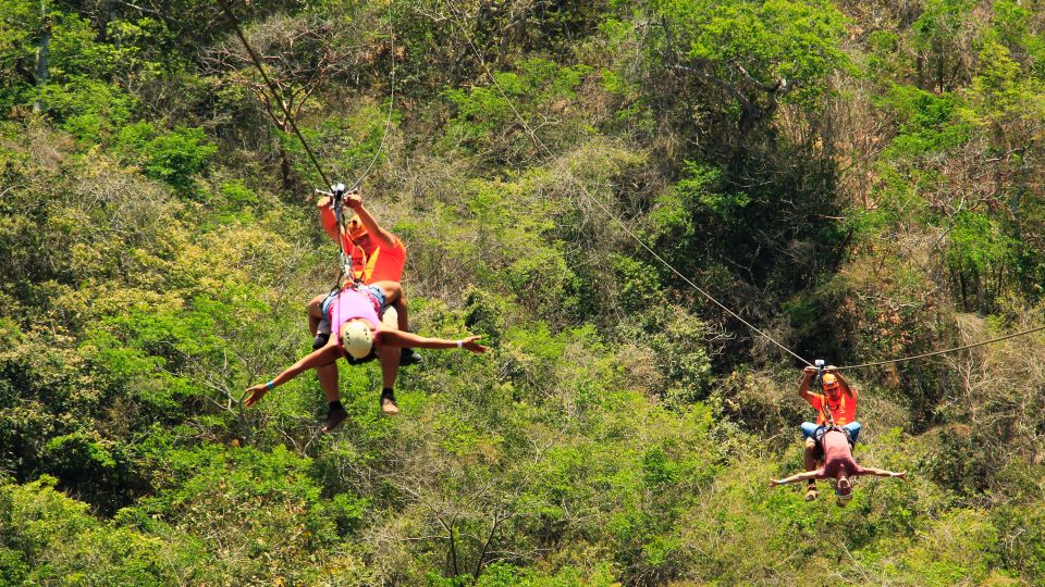 Puerto Vallarta: Canopy River Zip Line Tour With Mule Ride - Zip Line Experience