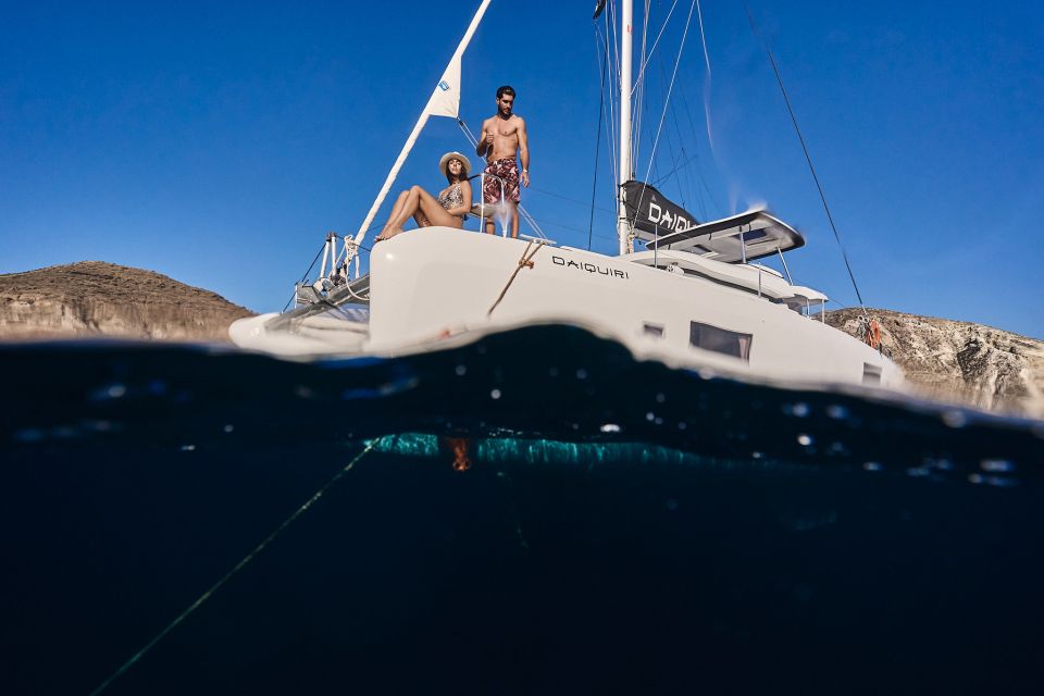 Santorini Oia: Caldera Catamaran Cruise With Meal & Drinks - Booking Information