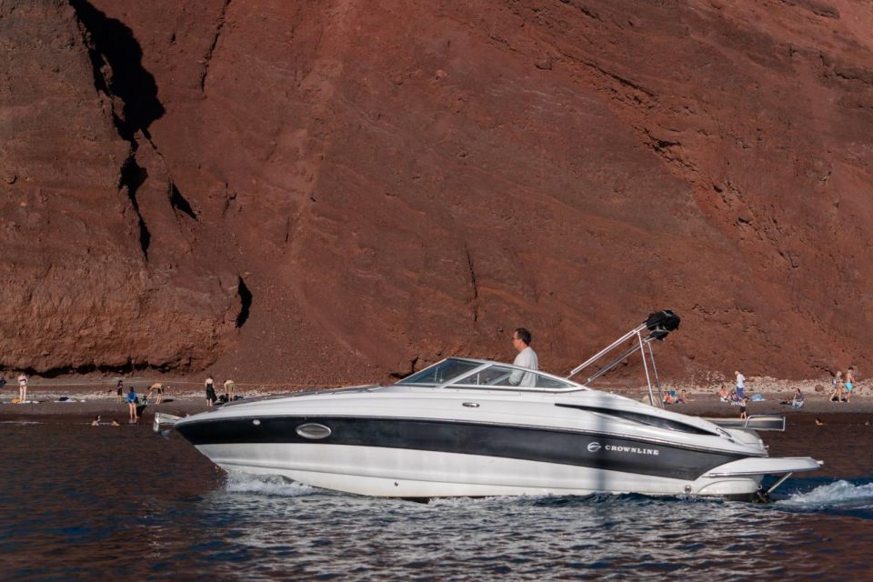 Santorini: Luxury Private Speedboat With Food and Drinks - Food and Beverage Options