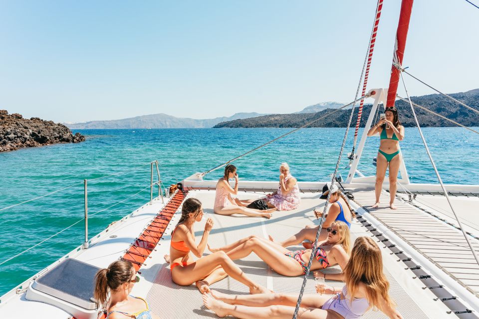 Santorini: Catamaran Tour With BBQ Dinner, Drinks, and Music - Frequently Asked Questions