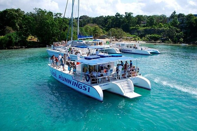 Dunns River Falls Party Cruise, Blue Hole With Snorkeling, Free Beverages - Key Points