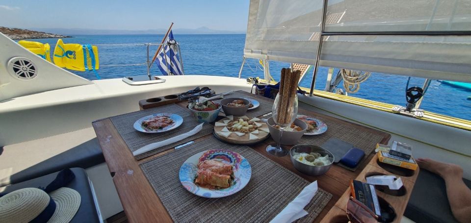 Hersonissos: Private Catamaran to Dia Island With Meal - Key Points