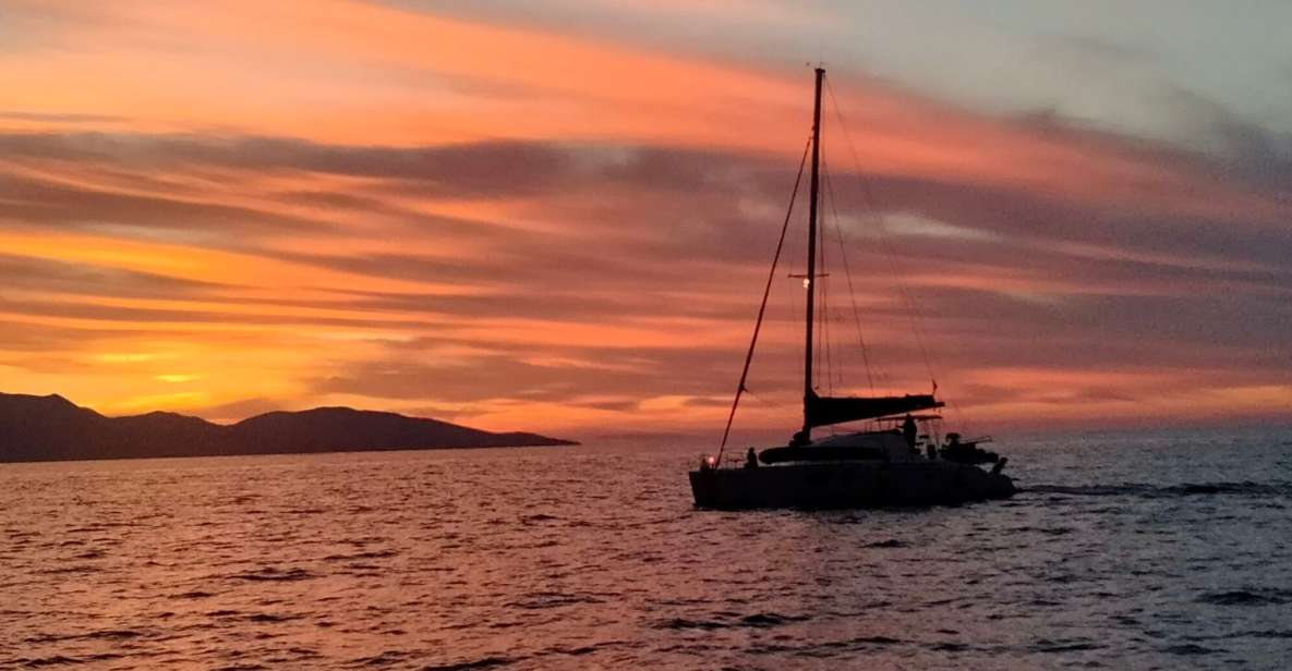 Hersonissos: Sunset Private Catamaran to St George Bay - Key Points