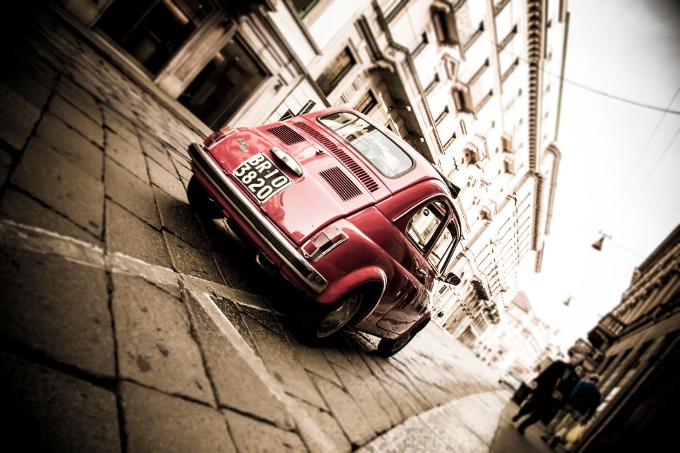 Milan: BIG Skyline Tour by Vintage Fiat 500 (2hs, 2 Stops) - Key Points