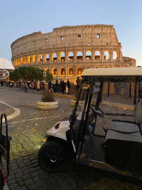 Rome: Night Tour by Golf Cart With Italian Dinner and Gelato - Key Points