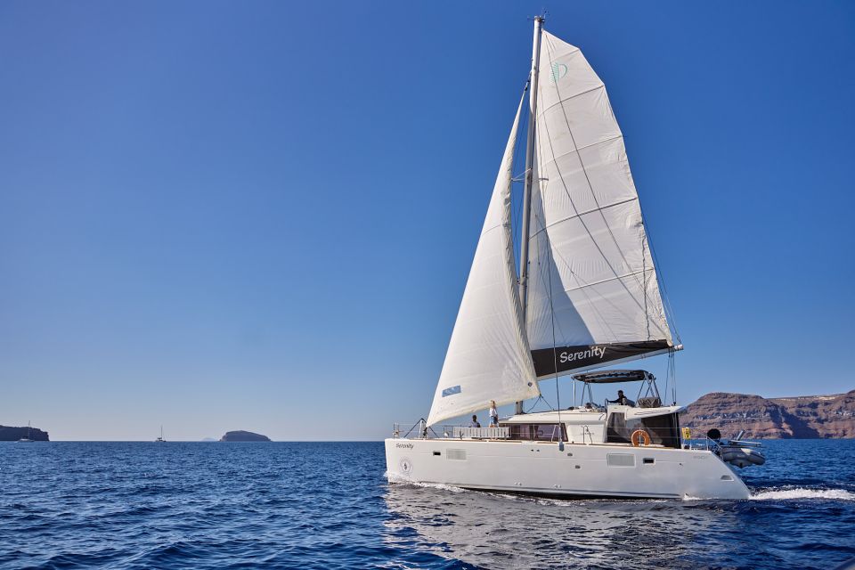 Santorini Oia: Caldera Catamaran Cruise With Meal & Drinks - Key Points
