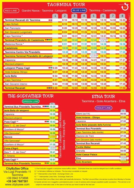 Taormina: Hop-On Hop-Off Green Line Godfather Bus Tour - Key Points