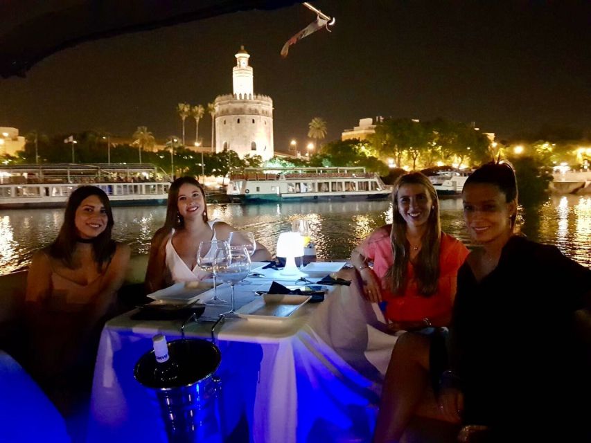 Seville: Private River Cruise With Dinner and Drinks