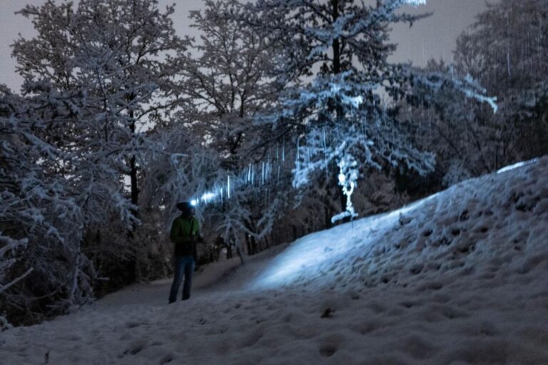 The Dolomites at Night With Snowshoes