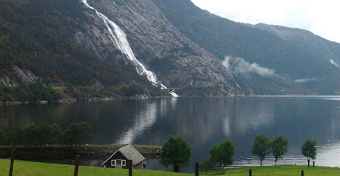 Waterfall Langfoss and Låtefossen
