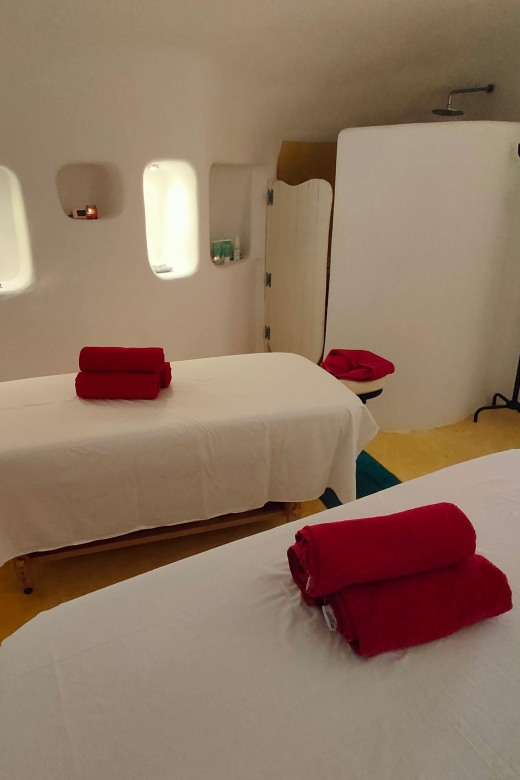 Santorini: Couples Massage W/ Wine, Fruits, and Pool Access - Package Inclusions