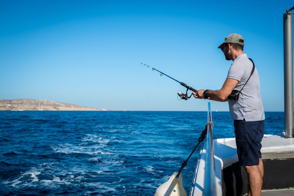 Santorini Sunset Fishing Trip With Dinner and Drinks - Fishing Techniques and Equipment