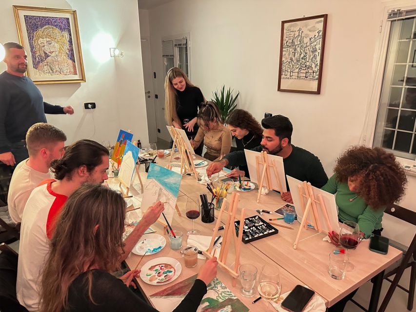 Rome: Painting Class With Unlimited Wine - Key Points