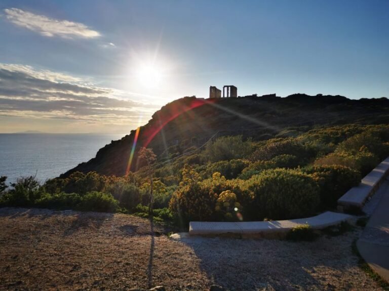 Athens: Sounio Temple of Poseidon Sunset By Athenian Riviera