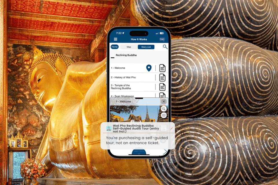 Bangkok: Reclining Buddha (Wat Pho) Self-Guided Audio Tour - Tour Content and Route