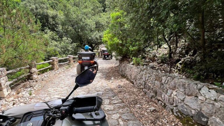 From Tortolì: Quad Bike Tour to Cala Sisine in Baunei