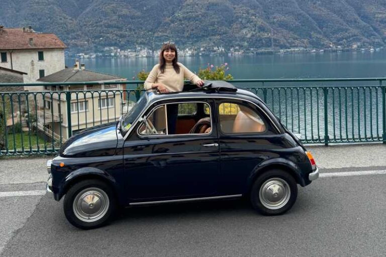 Lake Como: Classic Fiat 500 Car Full Day or 4-Hour Rental