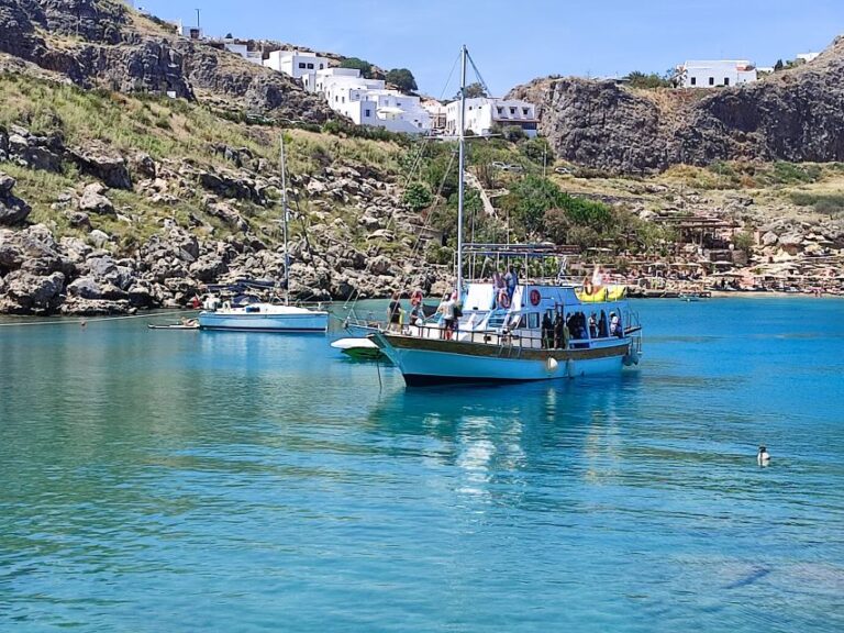 Lindos: Rhodes South-East Coast Cruise With Swim Stops