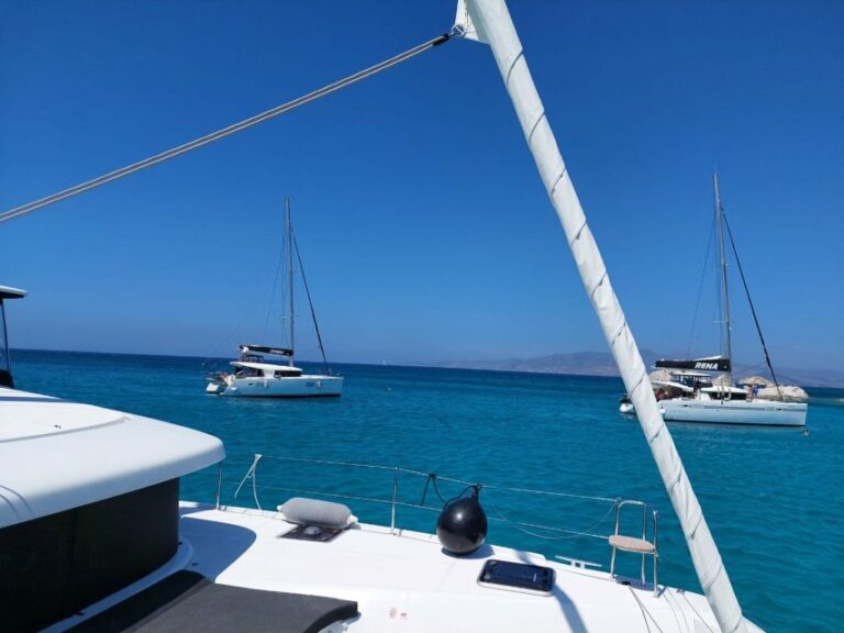 Naxos: Catamaran Cruise With Swim Stops, Food, and Drinks